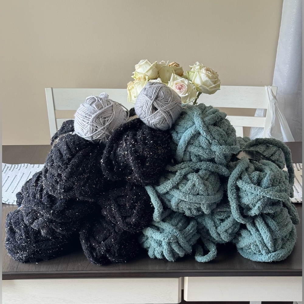 Black and Teal Yarn Bundle